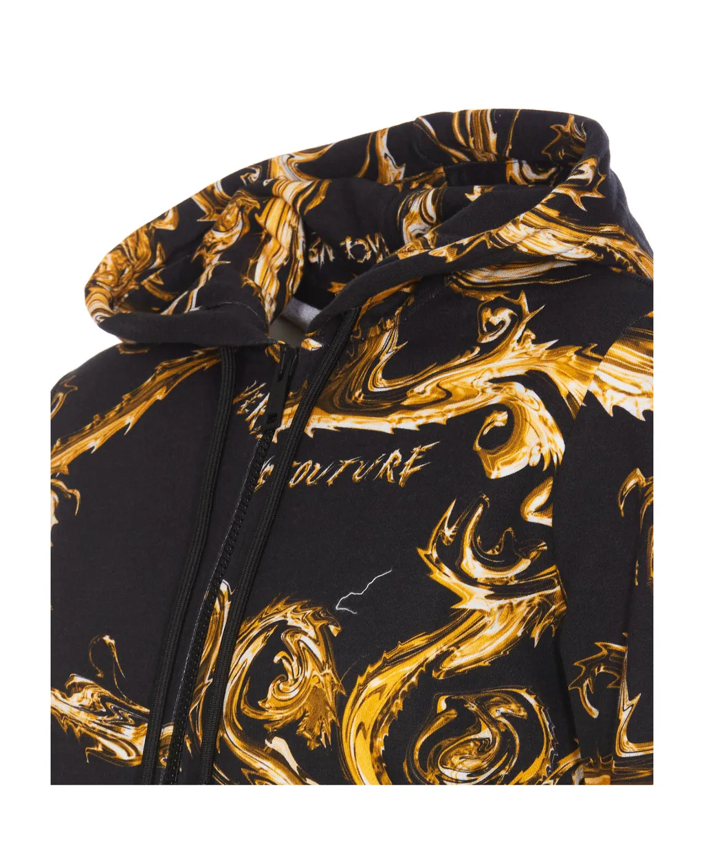 Barocco-Printed Zipped Hoodie