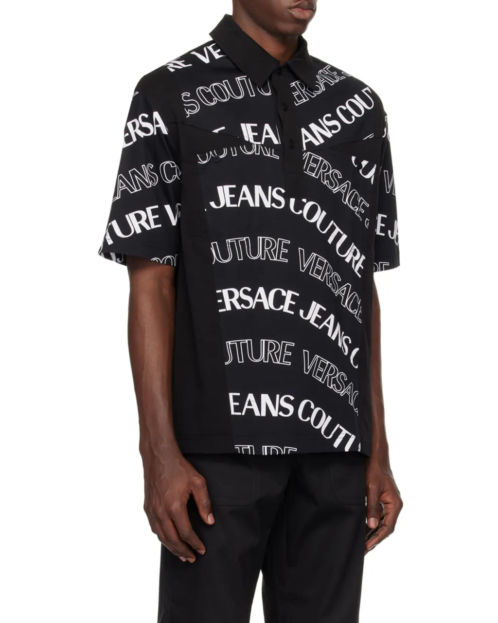 Printed Short-Sleeved Polo Shirt
