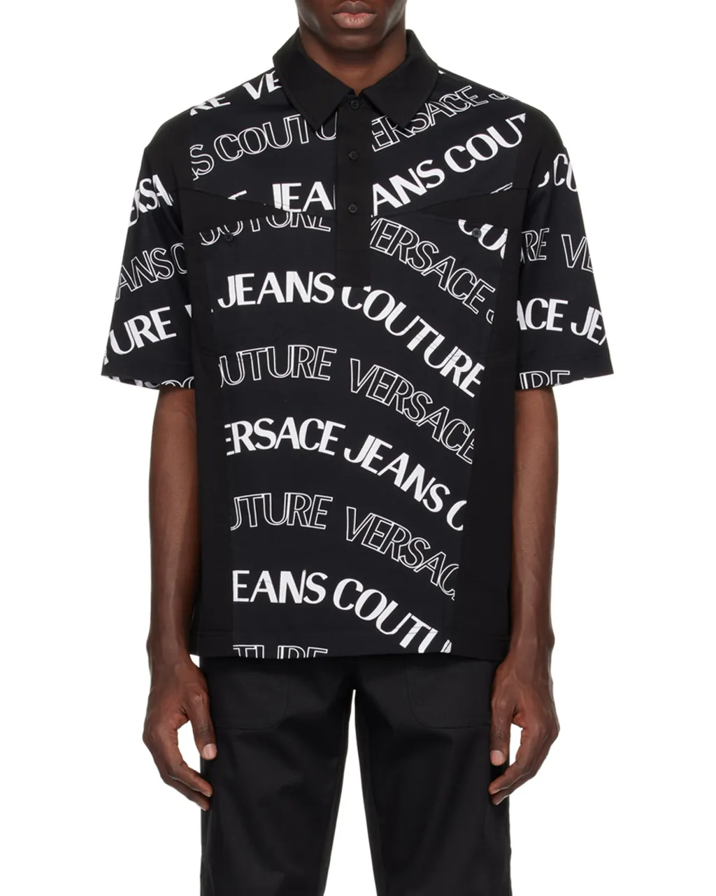 Printed Short-Sleeved Polo Shirt