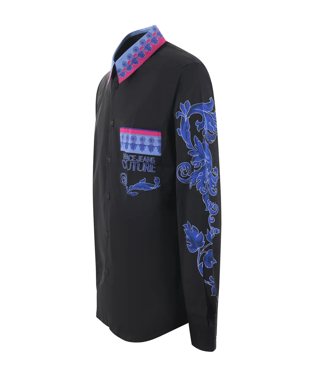 Pattern-Printed Button-Up Shirt