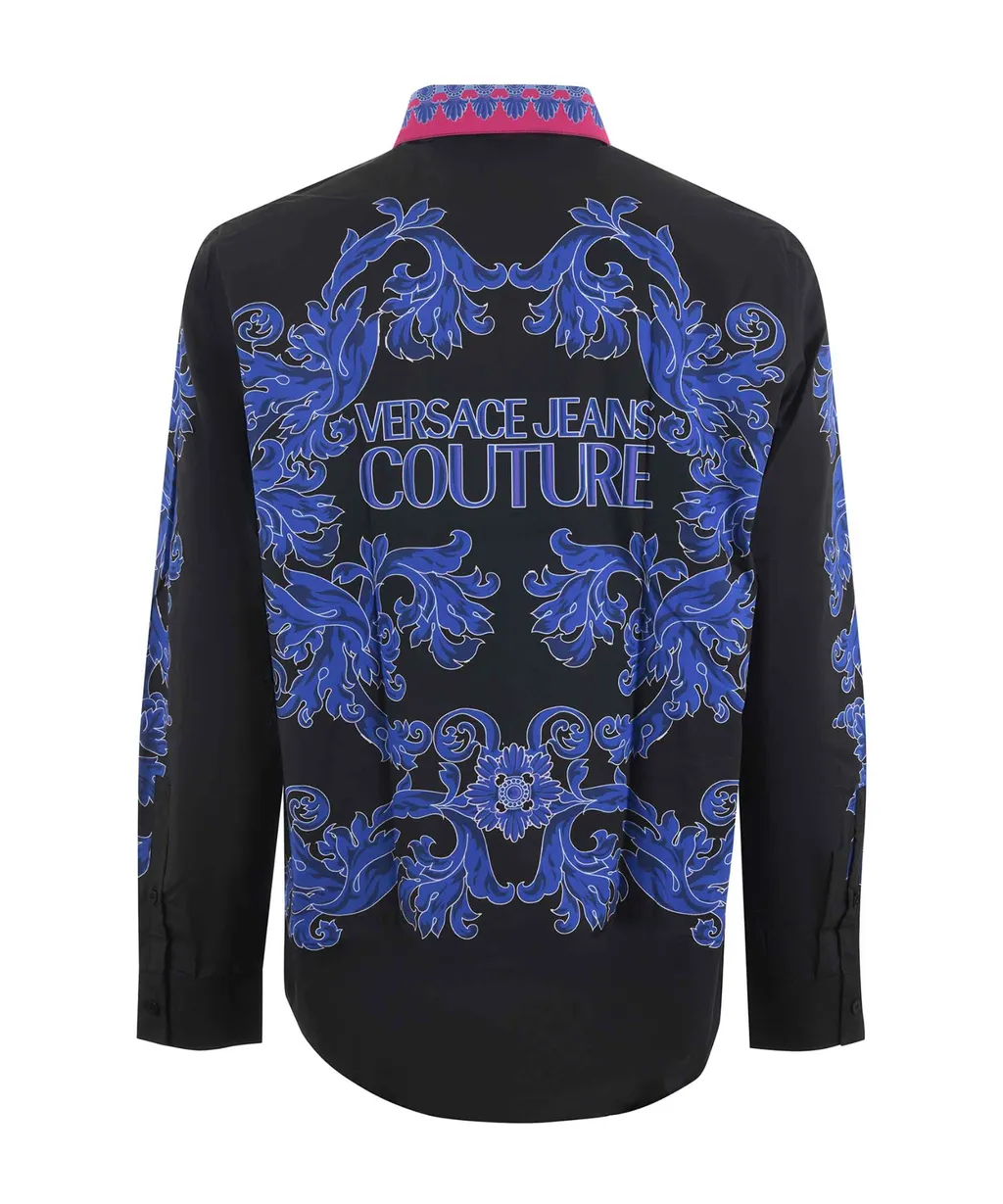 Pattern-Printed Button-Up Shirt
