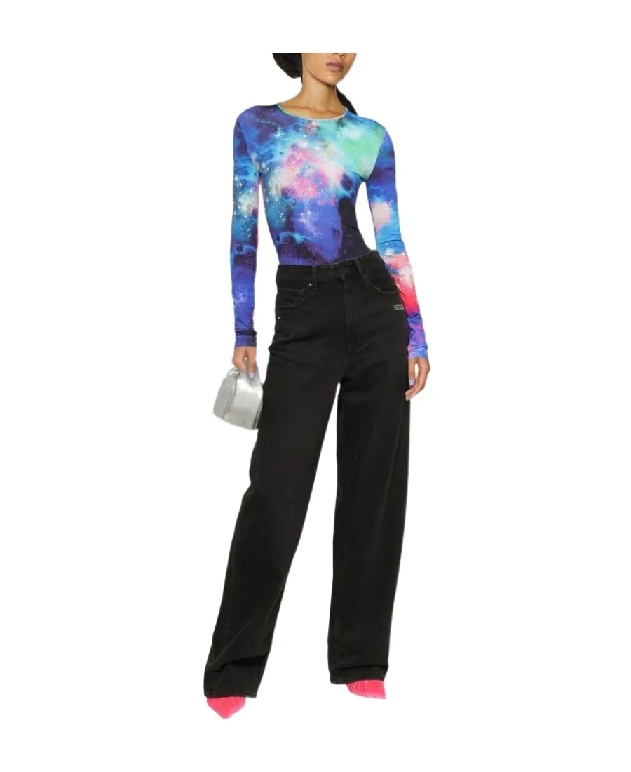 Abstract-Print Bodysuit