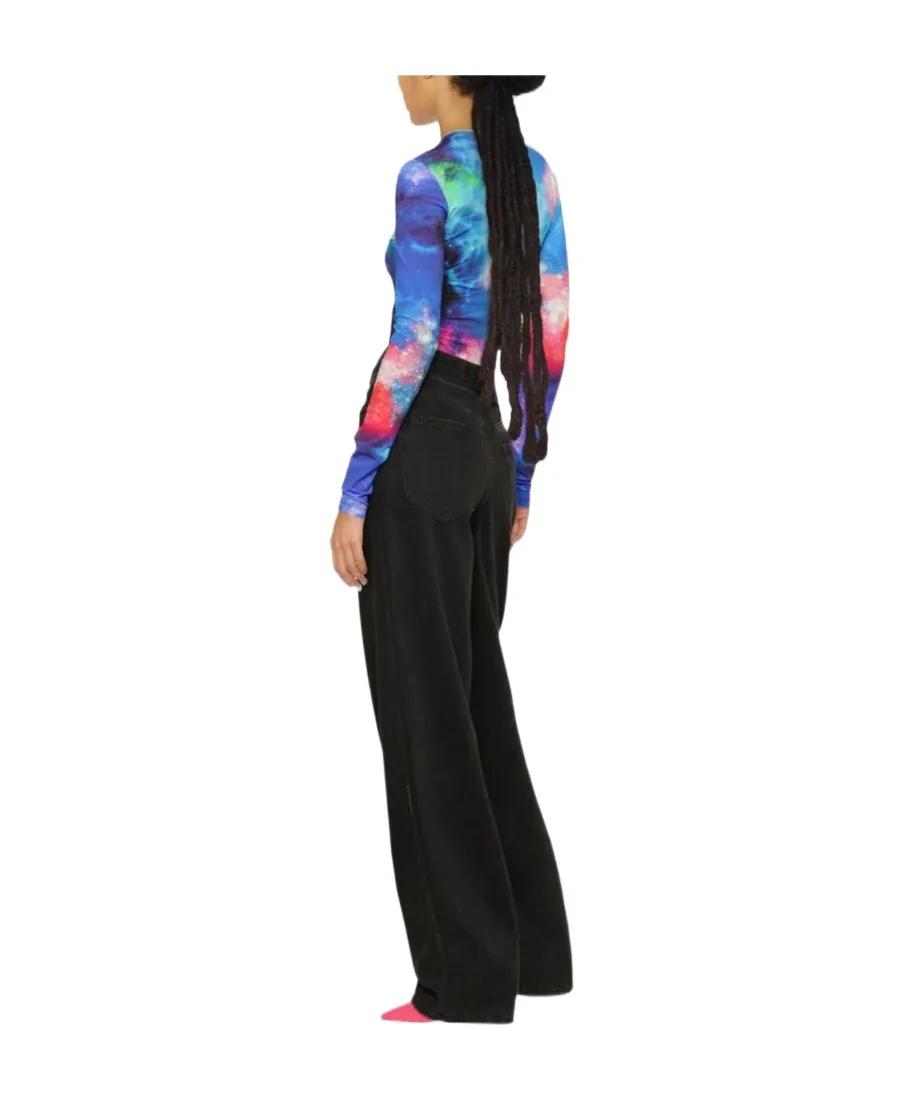 Abstract-Print Bodysuit