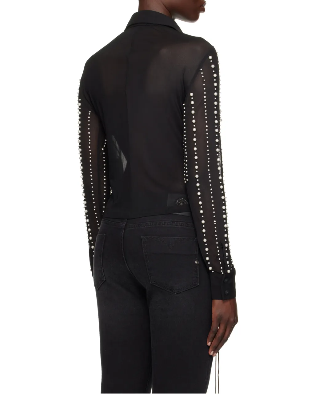 Faux-Pearl Embellished Shirt