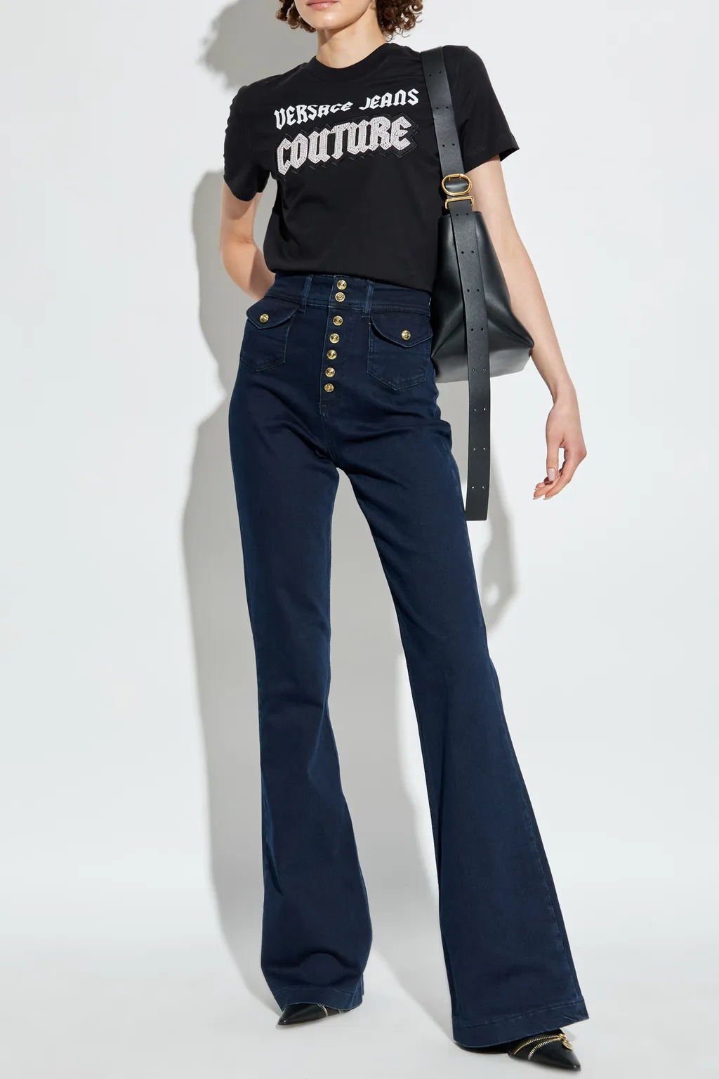 Couture Bead-Embellished Crewneck T-Shirt