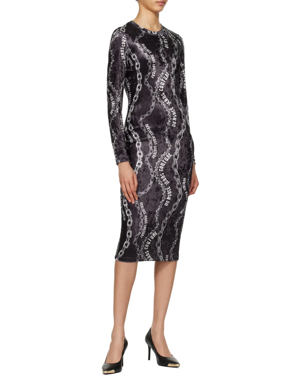 Chain Print Midi Dress