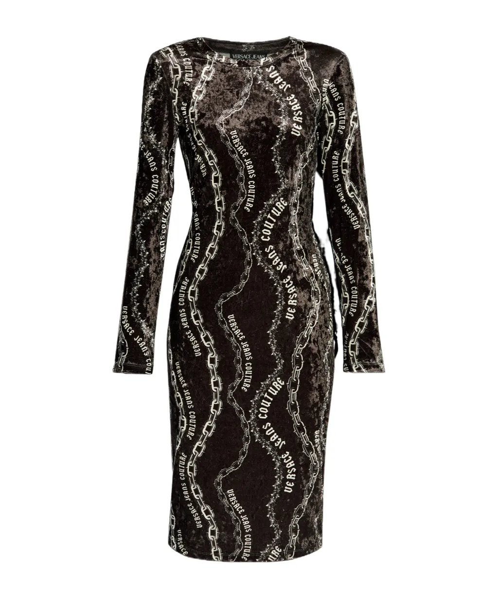 Chain Print Midi Dress