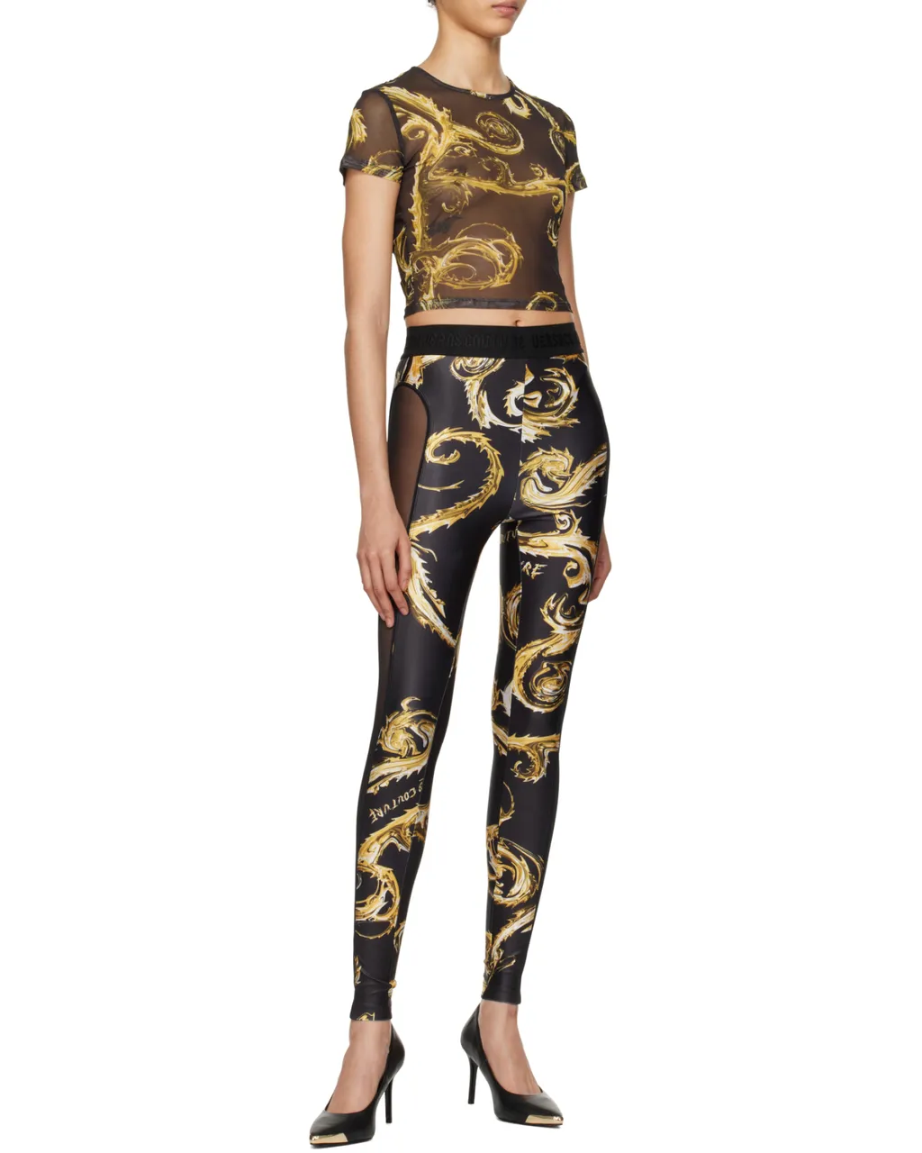 Chromo Couture-Print Mesh T-Shirt