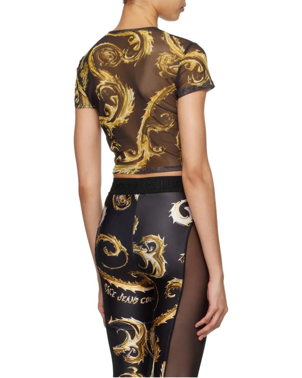 Chromo Couture-Print Mesh T-Shirt