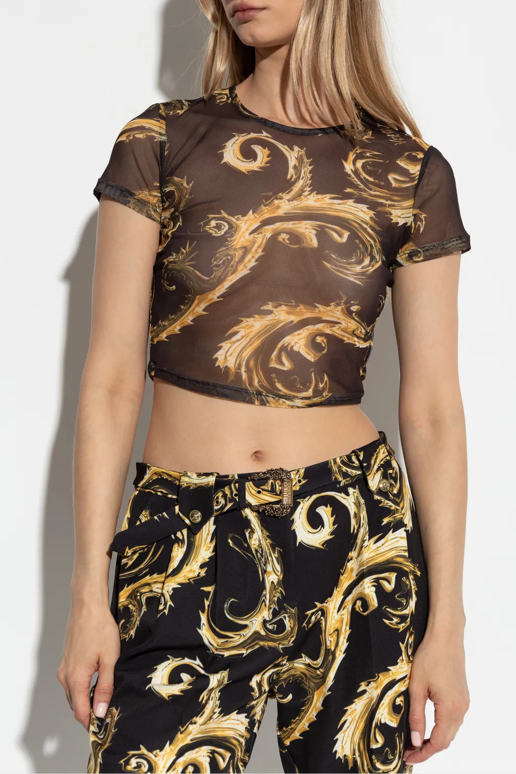 Chromo Couture-Print Mesh T-Shirt