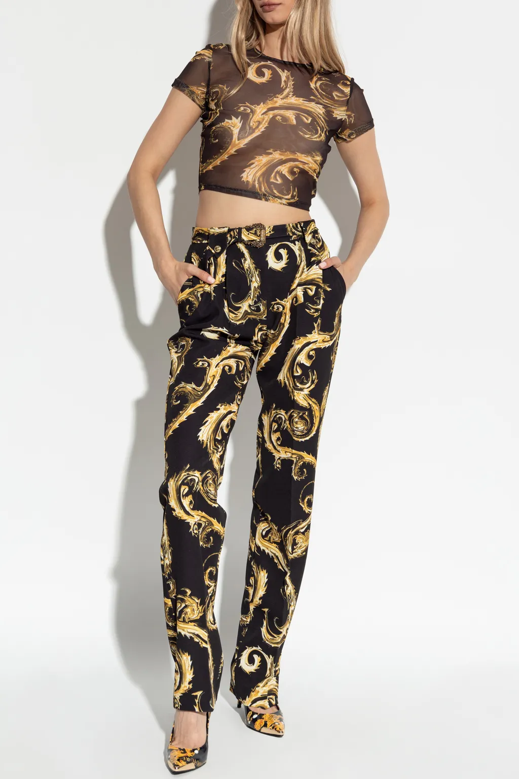 Chromo Couture-Print Mesh T-Shirt