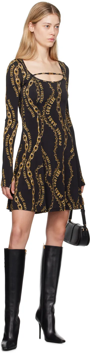 Chain-Link Print Mini Dress