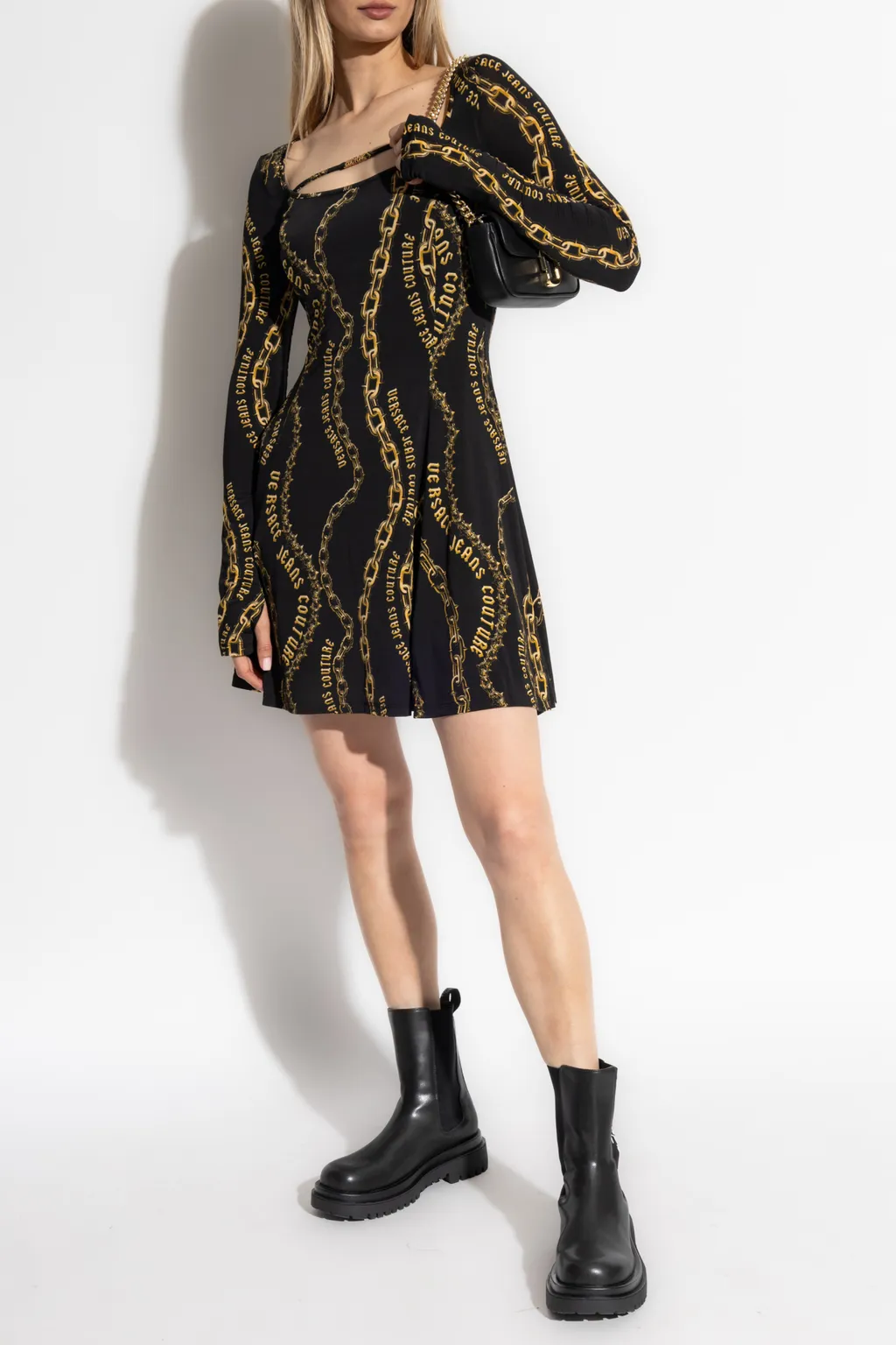 Chain-Link Print Mini Dress