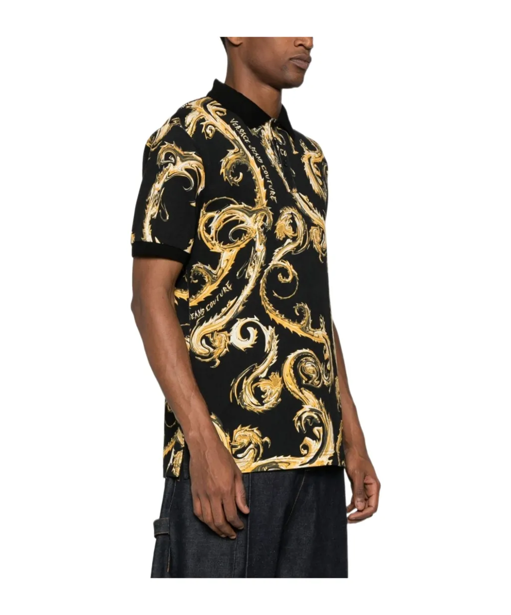 Baroque Print Polo Shirt