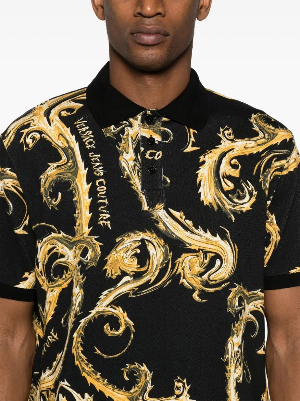 Baroque Print Polo Shirt