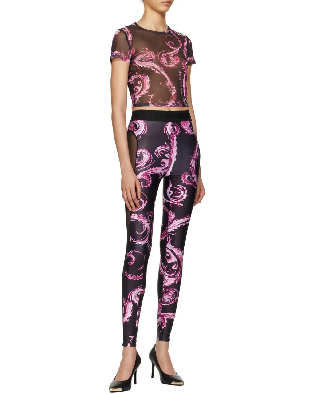 Barocco-Print Crop Top