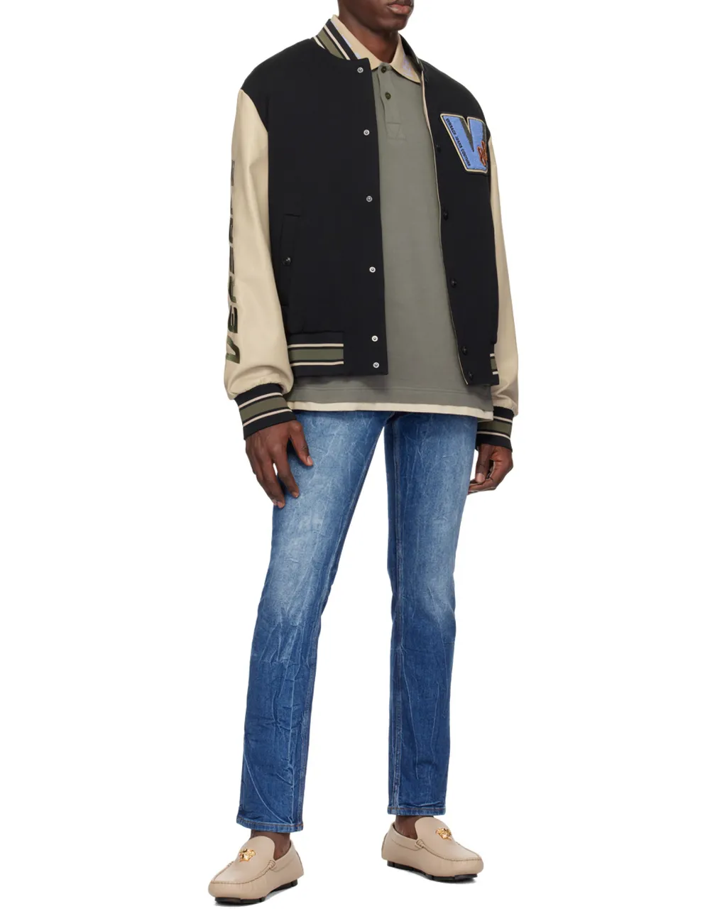 Slim-Fit Faded Denim Pants