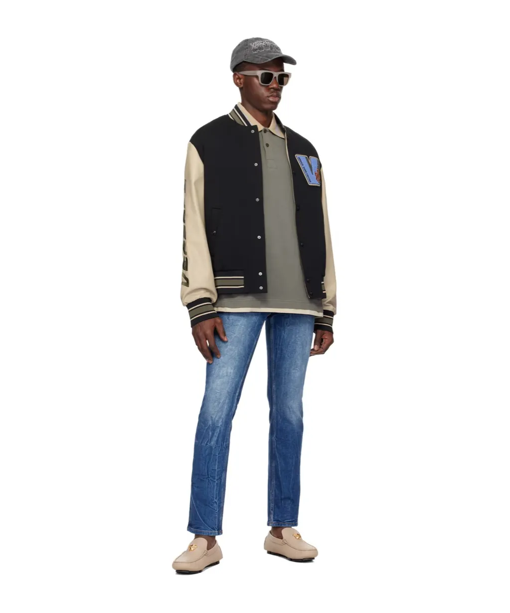 Slim-Fit Faded Denim Pants
