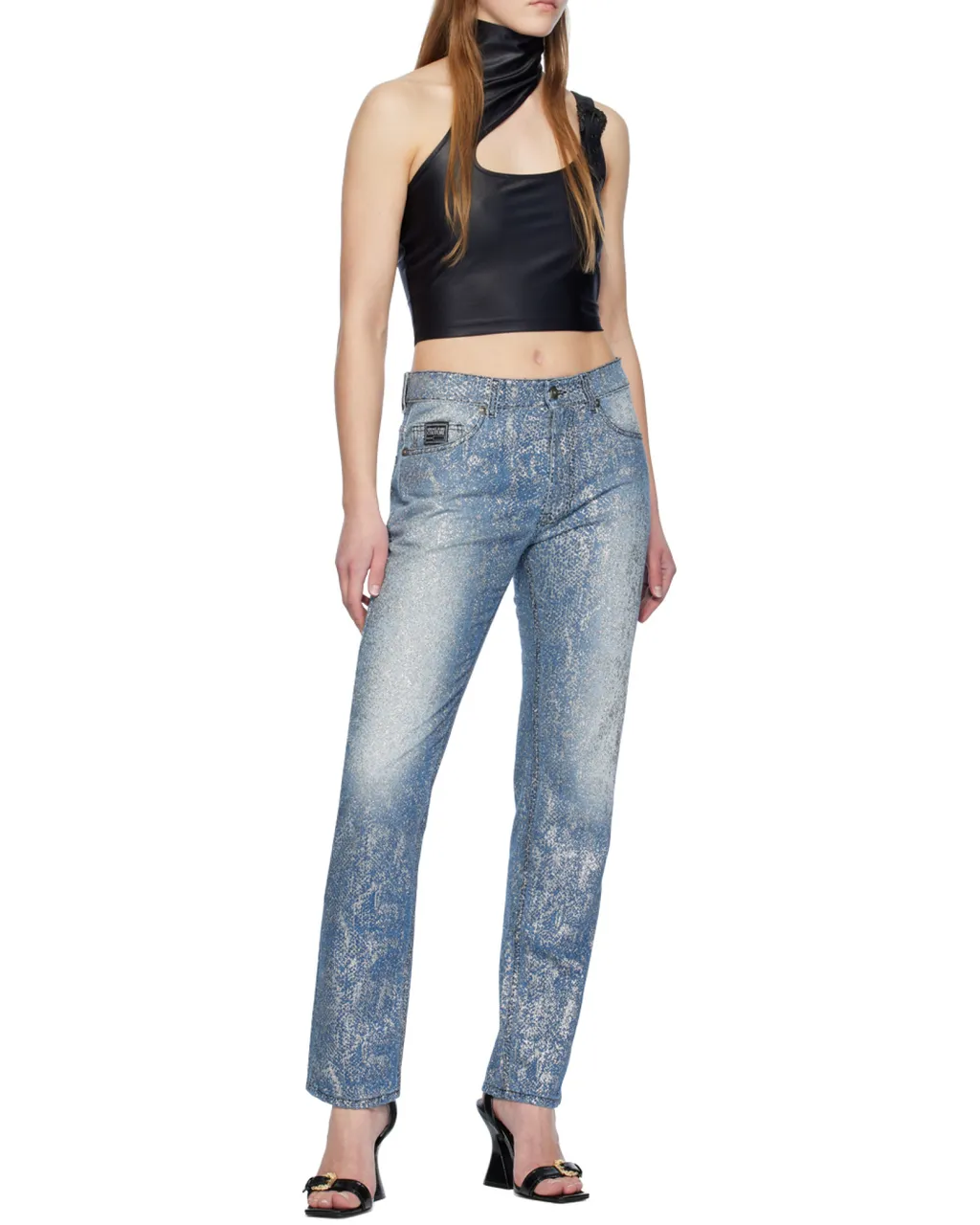 Buckle-Embellishment Cropped Top
