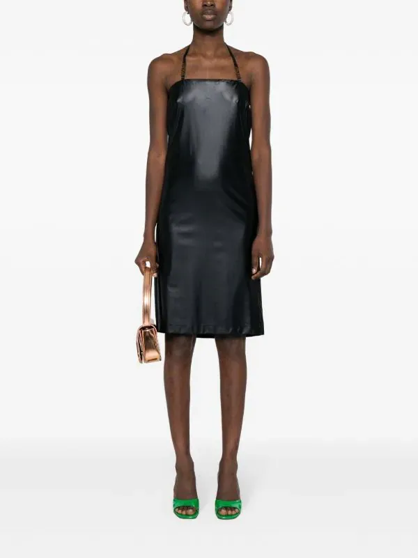 Logo Lettering Halterneck Dress