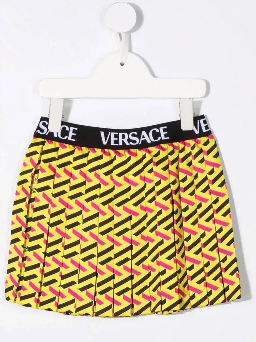 Geometric Print Pleated Skirt