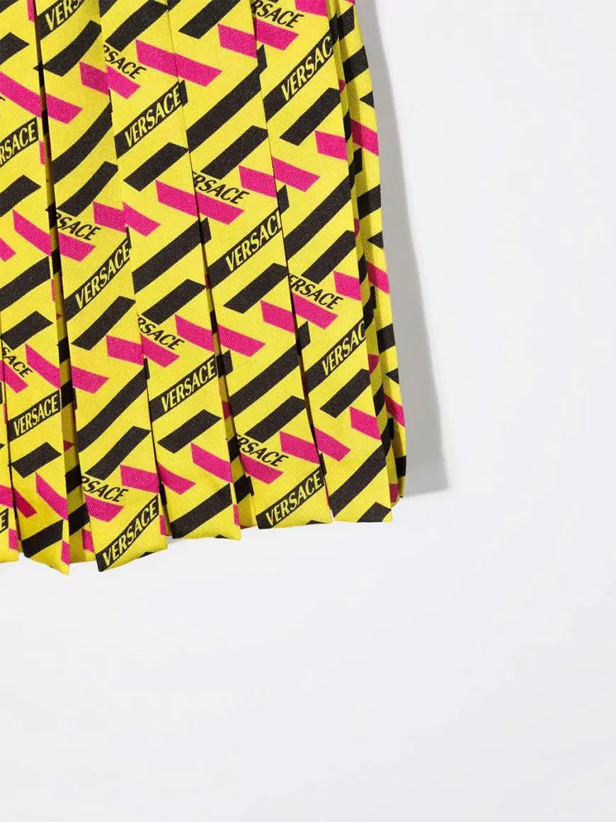 Geometric Print Pleated Skirt