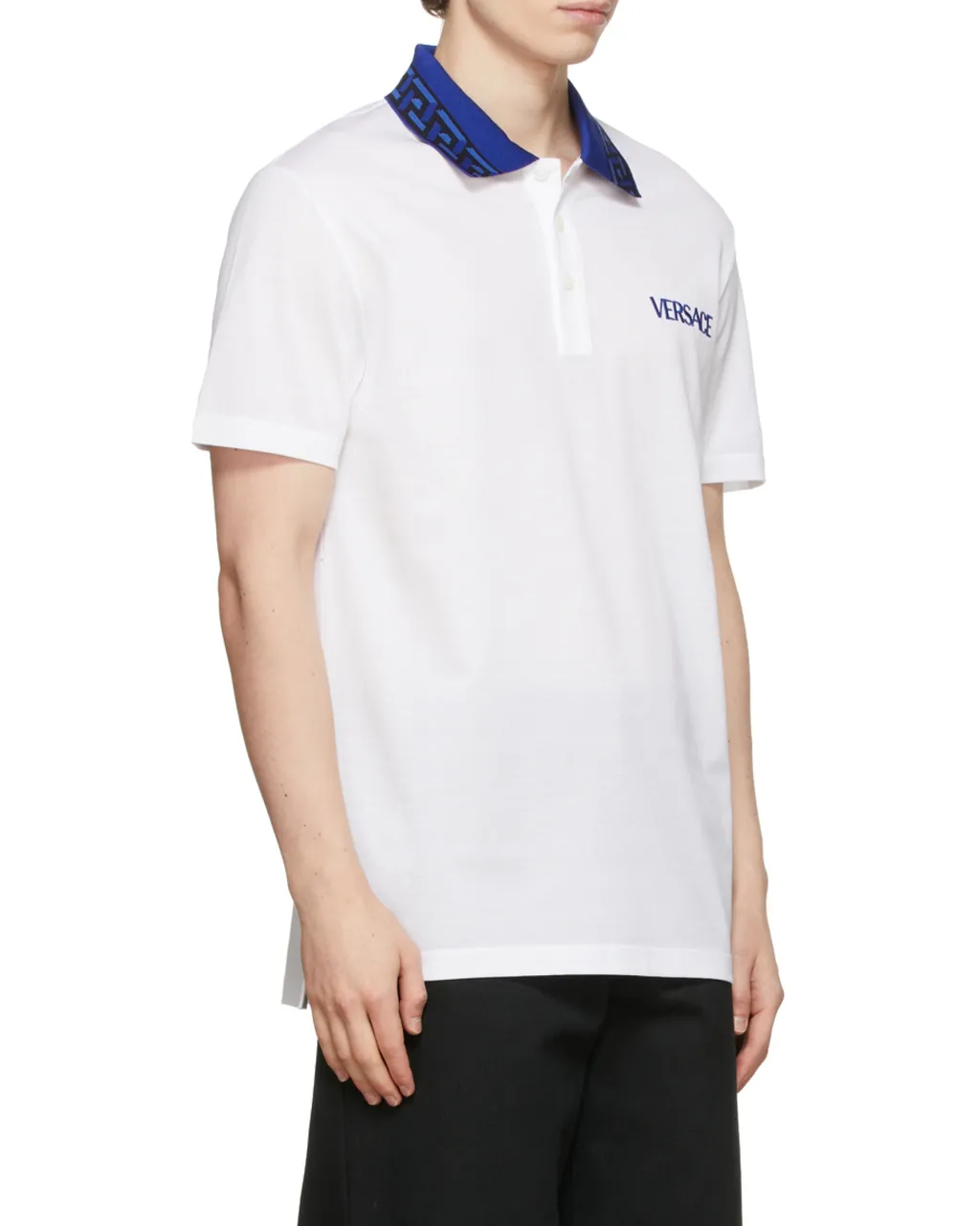 Intarsia-Knit Logo Straight Hem Polo Shirt