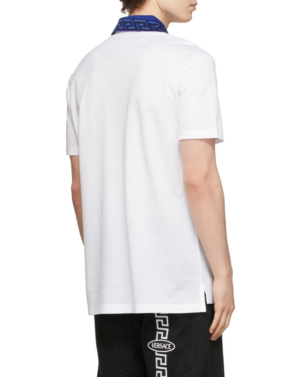 Intarsia-Knit Logo Straight Hem Polo Shirt