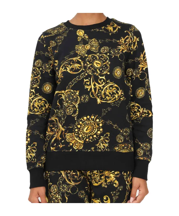 Baroque-Pattern Long-Sleeve Sweatshirt