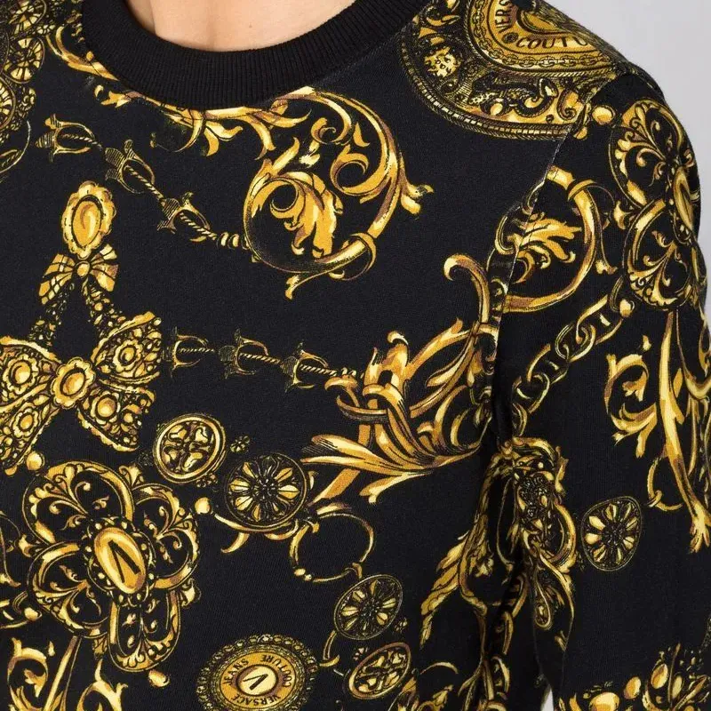 Baroque-Pattern Long-Sleeve Sweatshirt