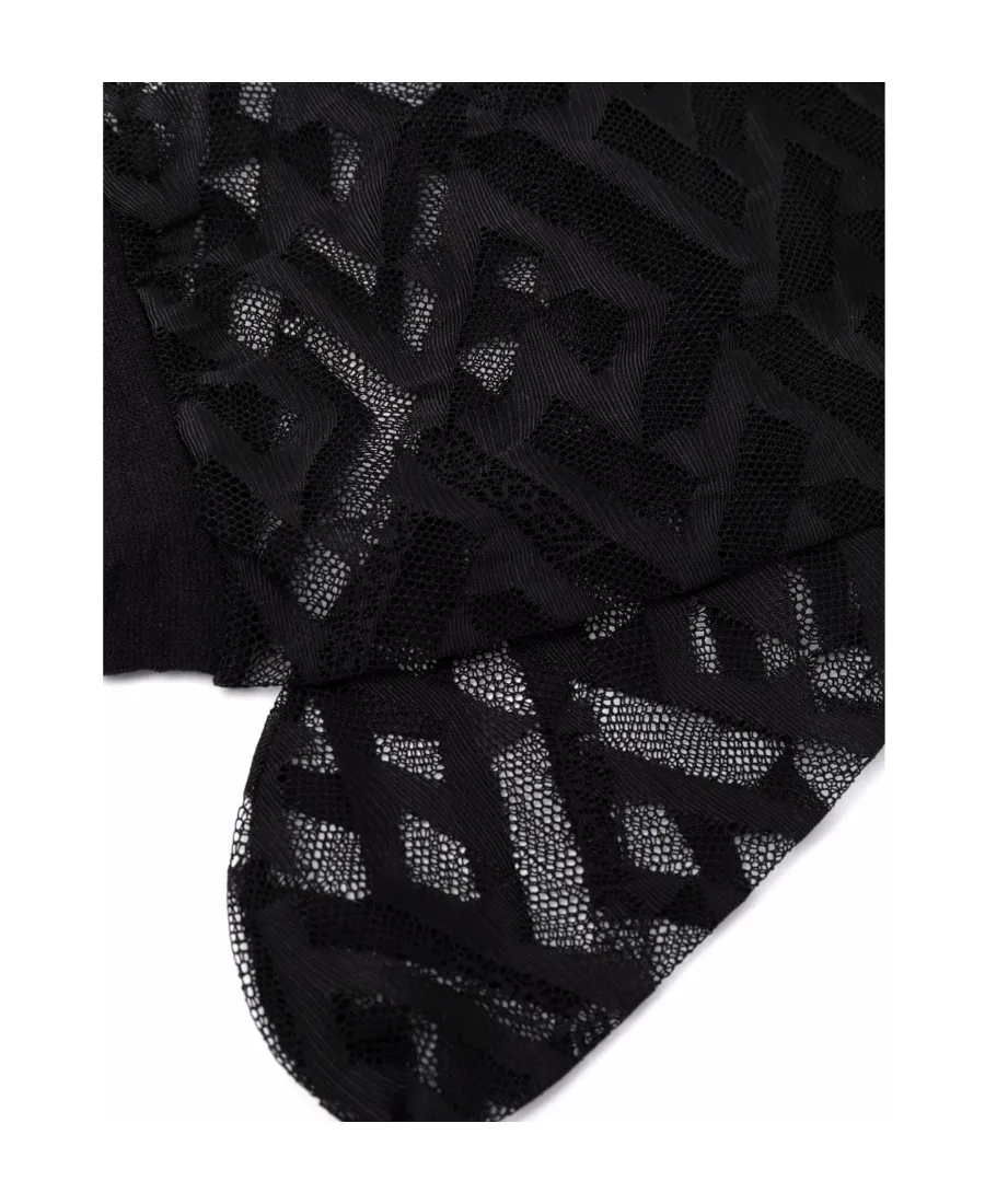 Greca-Pattern Semi-Sheer Socks
