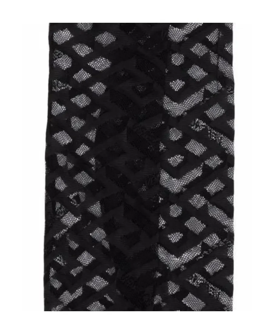 Greca-Pattern Semi-Sheer Socks