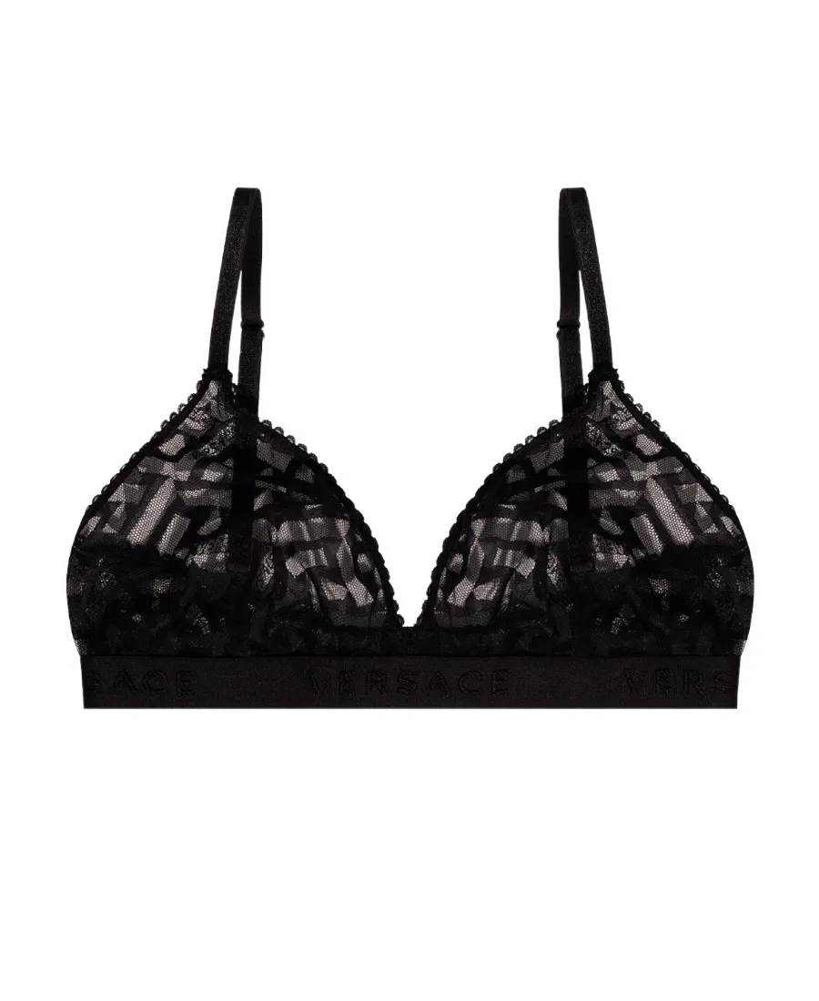 Greca Pattern Tulle Bralette