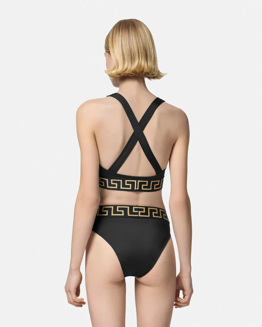 Greca Border Cut-Out Detailed Bikini Top