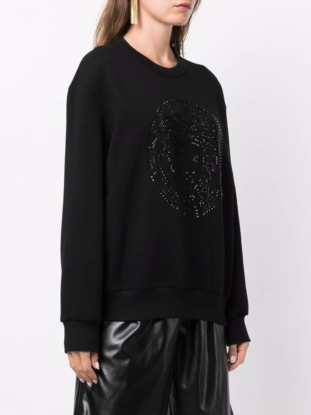 Medusa Crystal Embellished Sweatshirt