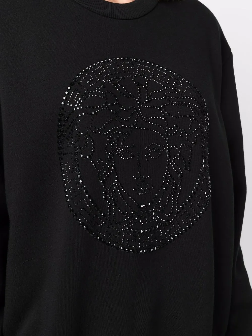 Medusa Crystal Embellished Sweatshirt