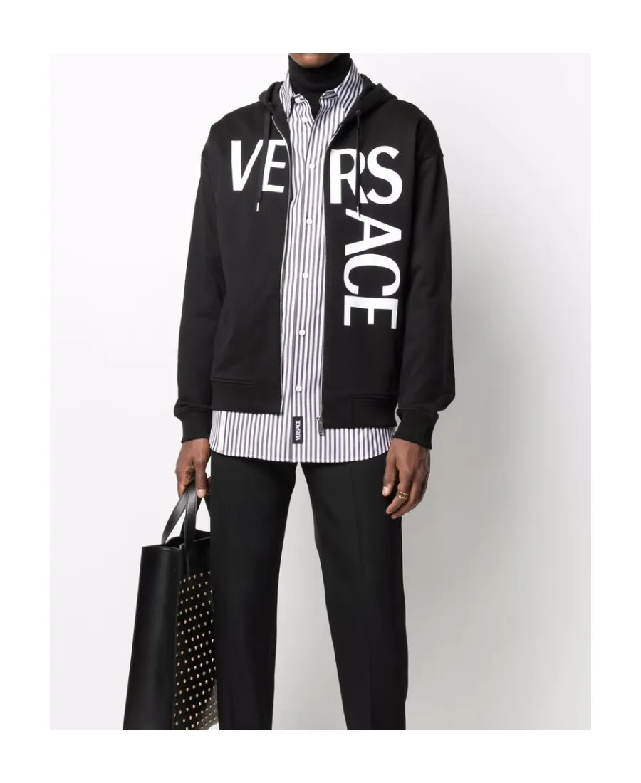 Logo Printed Zip-Up Hoodie