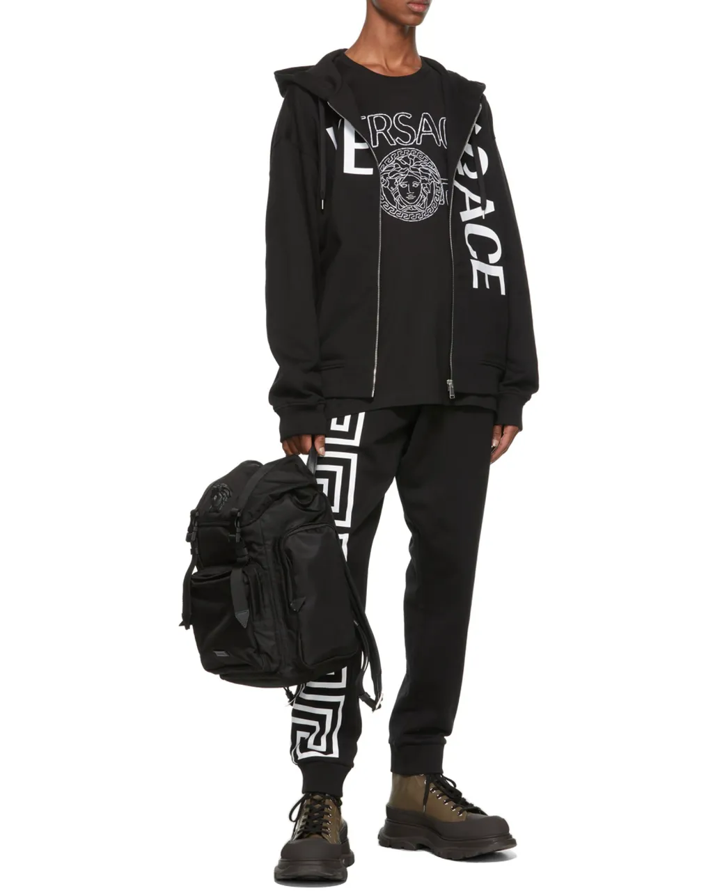 Logo Printed Zip-Up Hoodie
