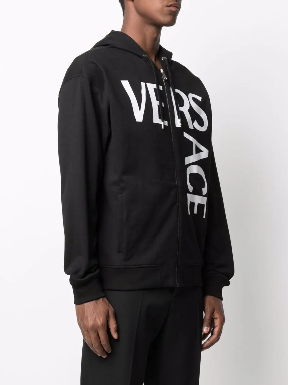 Logo Printed Zip-Up Hoodie