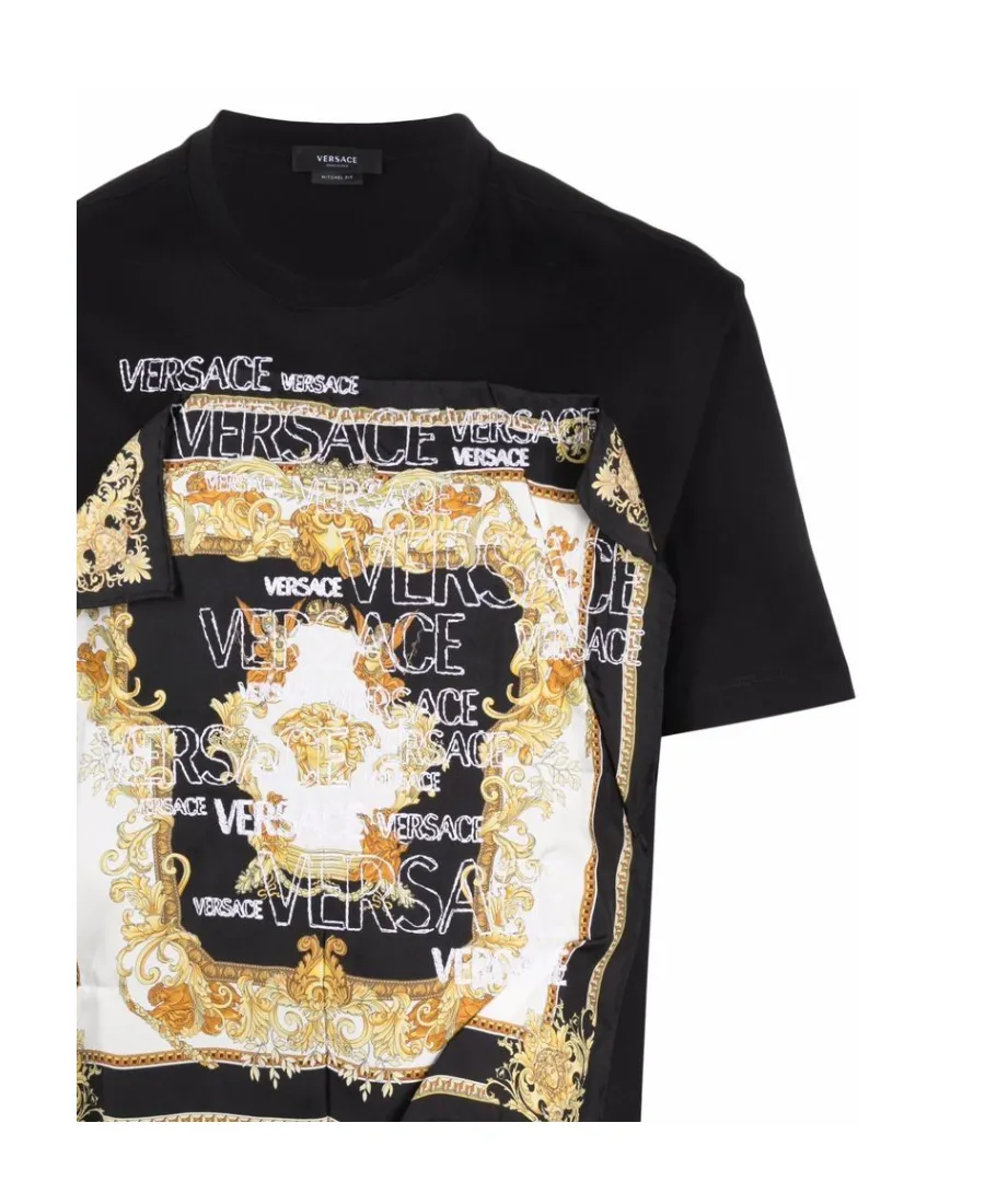 Baroque-Patch Crewneck T-Shirt
