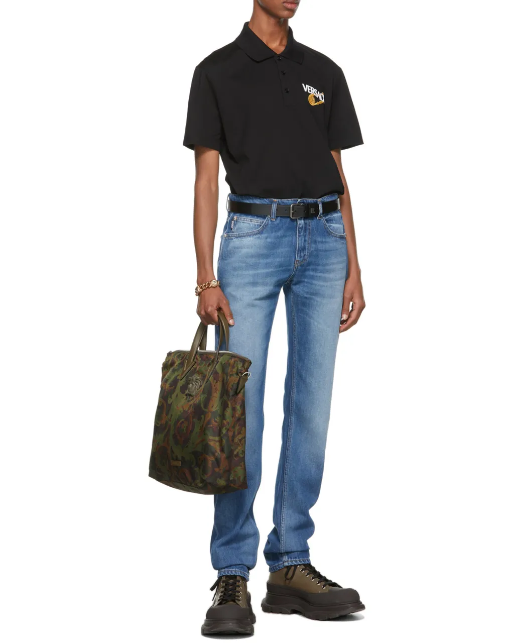 Safety Pin Short-Sleeve Polo Shirt