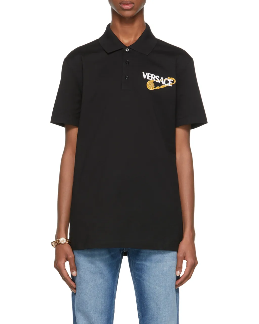 Safety Pin Short-Sleeve Polo Shirt