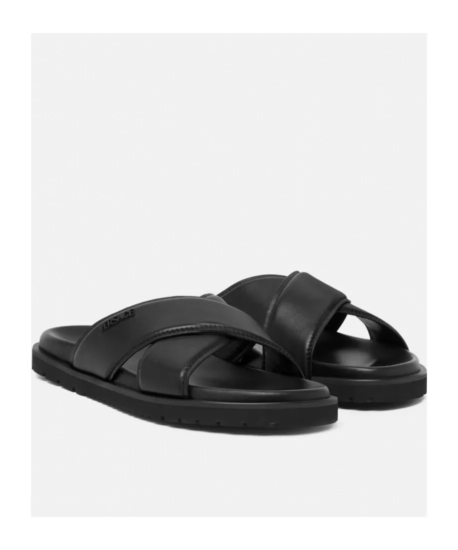 Logo-Lettering Open-Toe Slides
