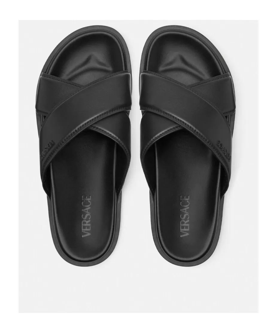 Logo-Lettering Open-Toe Slides