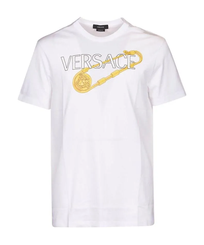 Logo Safety Pin Print T-Shirt