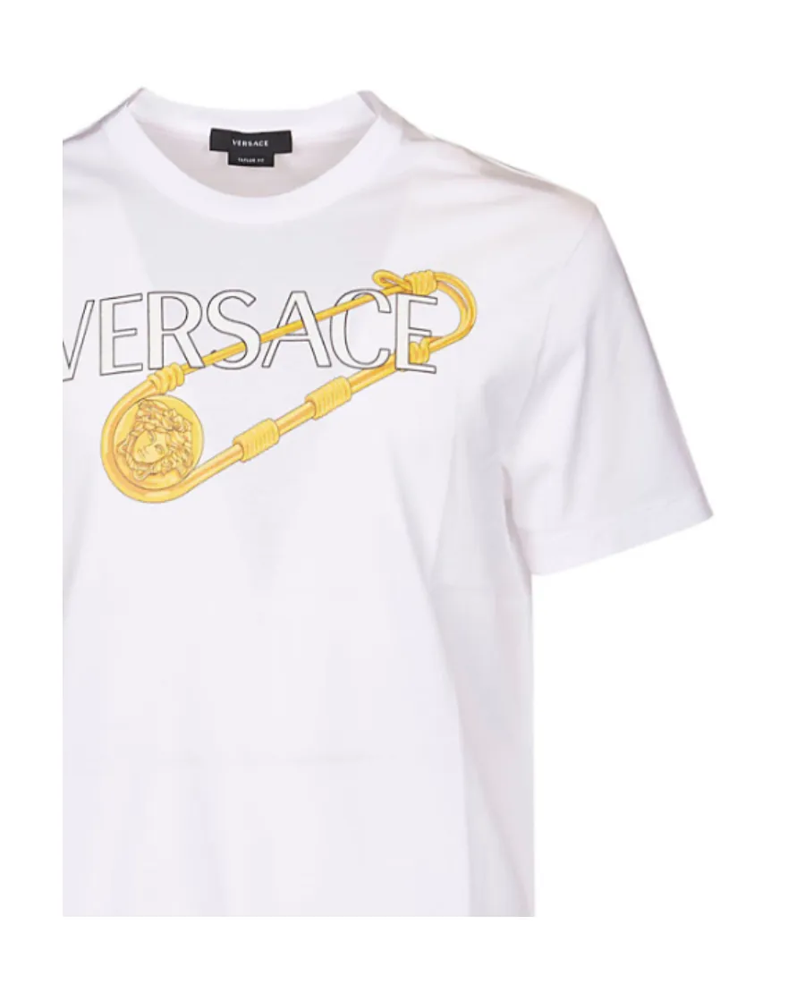 Logo Safety Pin Print T-Shirt
