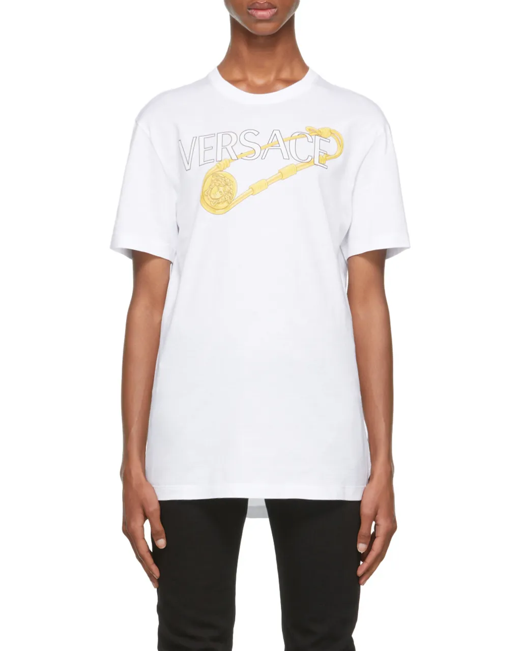 Logo Safety Pin Print T-Shirt