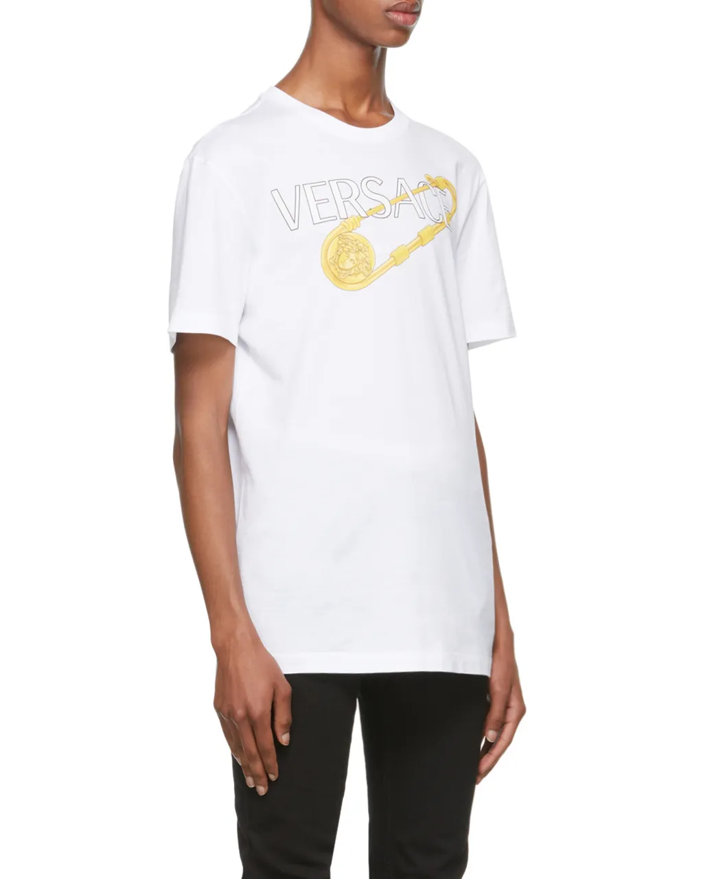 Logo Safety Pin Print T-Shirt