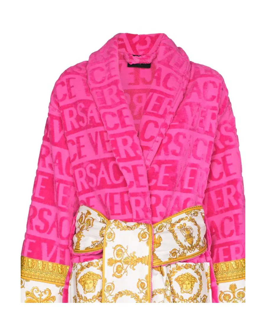 Barocco Detailed Belted-Waist Bathrobe