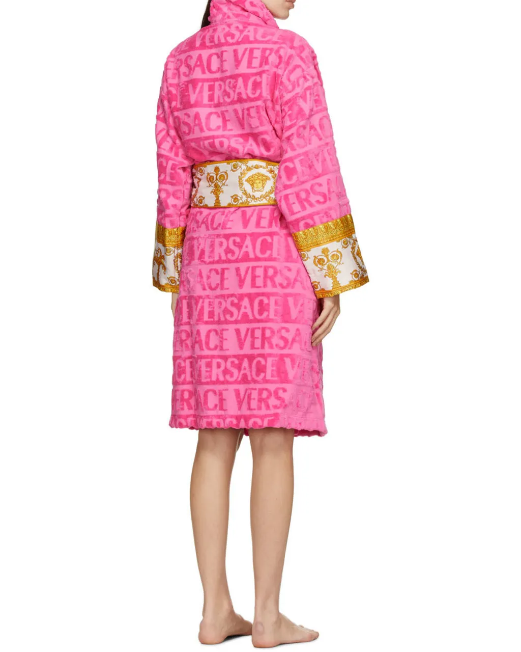 Barocco Detailed Belted-Waist Bathrobe